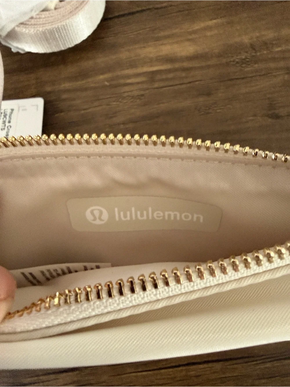 Lululemon Cream Crossbody Phone Pouch
